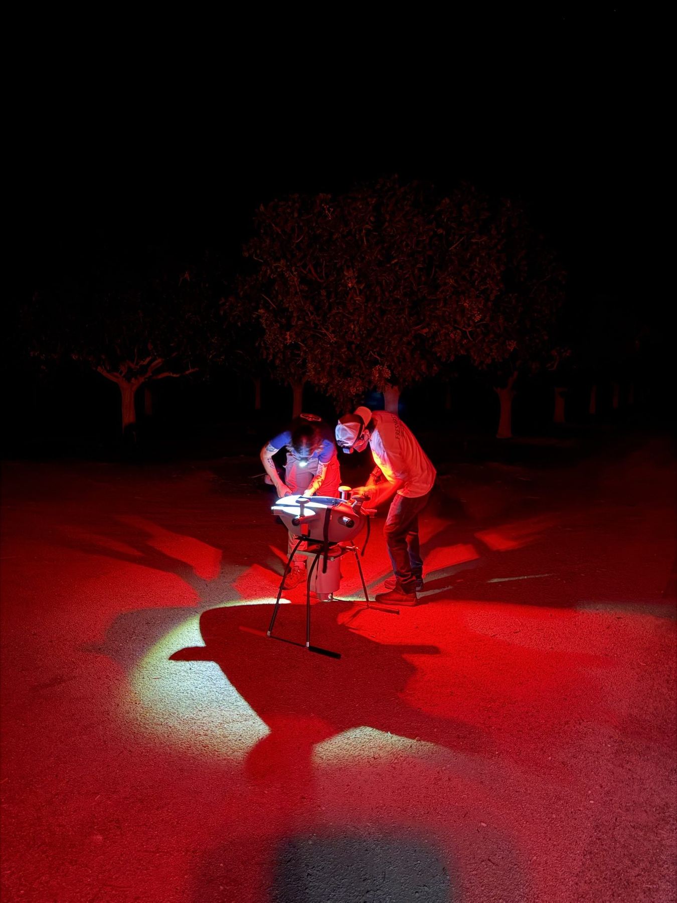An M3 release crew at work at night