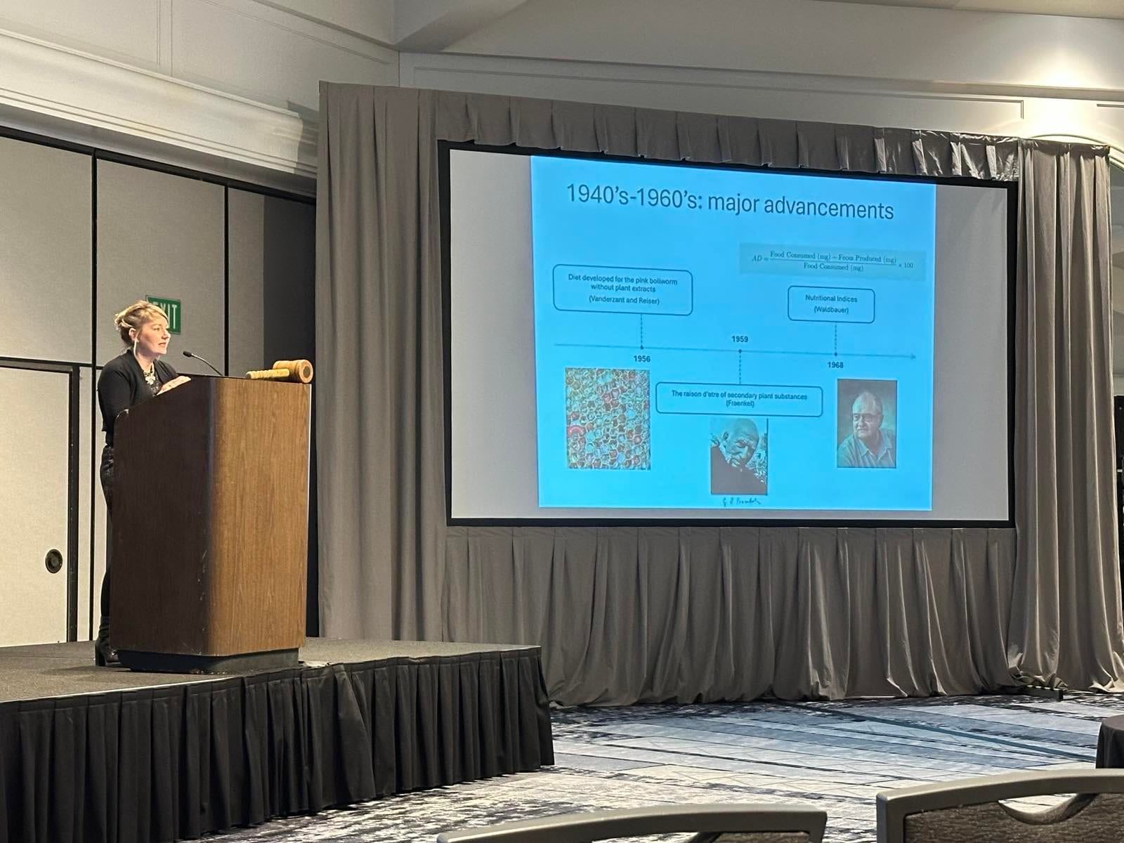 Dr. Marion Le Gall presenting at an entomology conference
